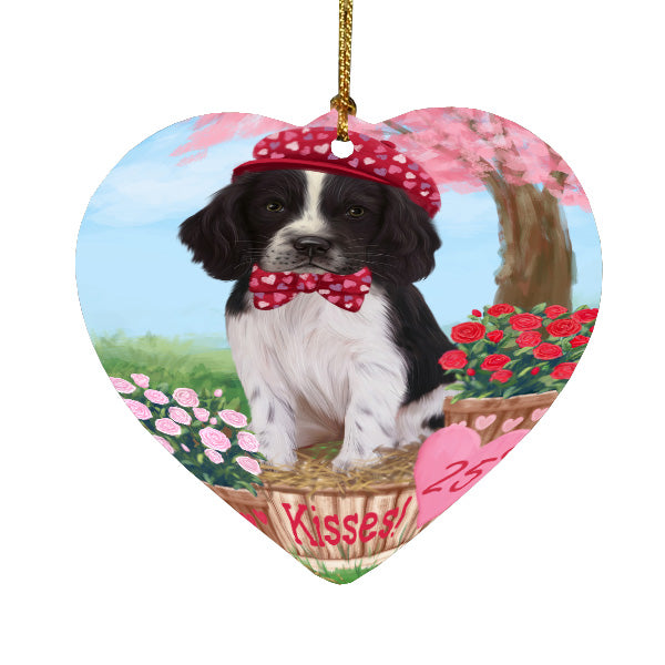 Rosie 25 Cent Kisses Springer Spaniel Dog Heart Christmas Ornament HPORA59041