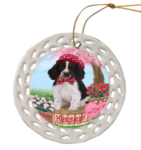 Rosie 25 Cent Kisses Springer Spaniel Dog Doily Ornament DPOR58692