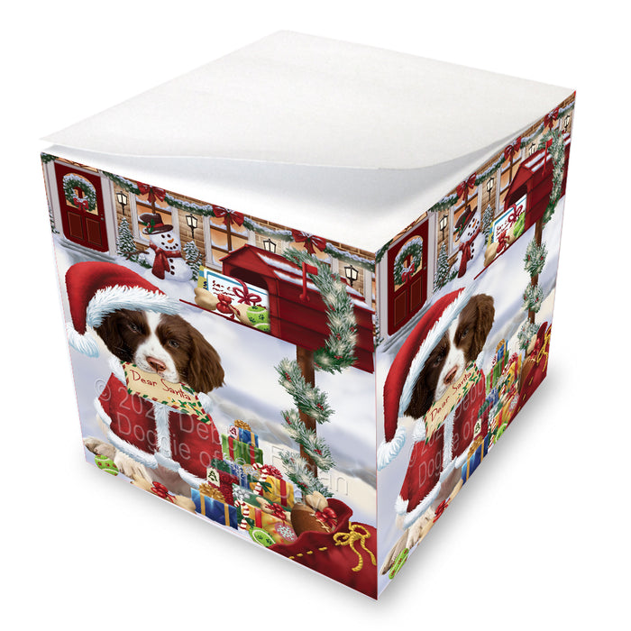 Christmas Dear Santa Mailbox Springer Spaniel Dog Note Cube NOC-DOTD-A57290