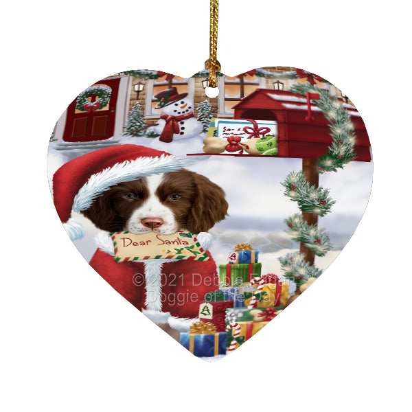 Christmas Dear Santa Mailbox Springer Spaniel Dog Heart Christmas Ornament HPORA59010