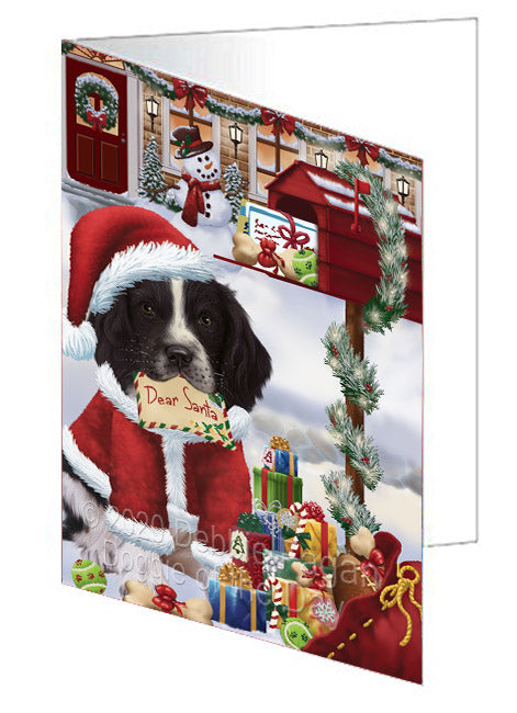 Christmas Dear Santa Mailbox Springer Spaniel Dog Handmade Artwork Assorted Pets Greeting Cards and Note Cards with Envelopes for All Occasions and Holiday Seasons