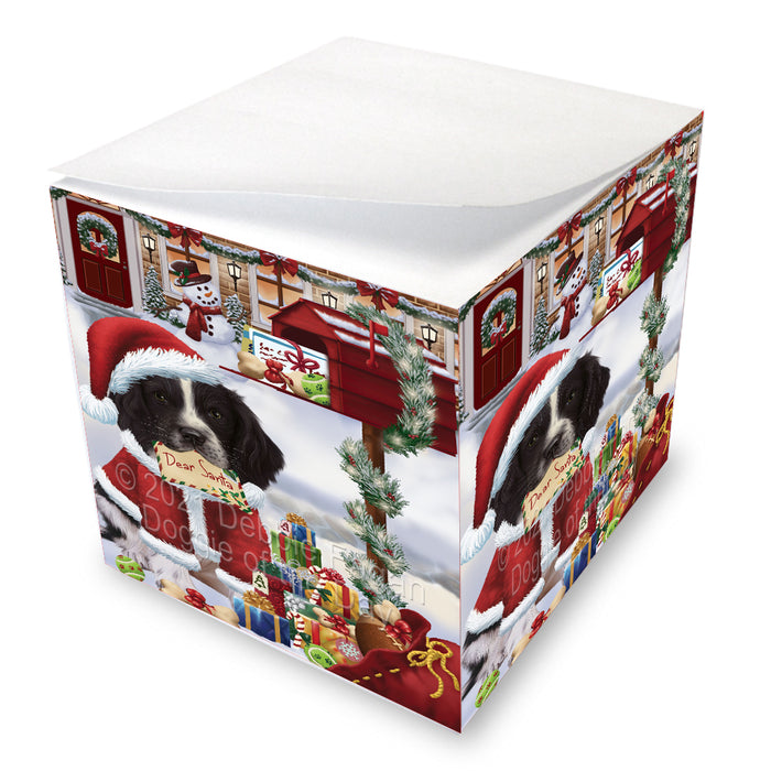 Christmas Dear Santa Mailbox Springer Spaniel Dog Note Cube NOC-DOTD-A57289