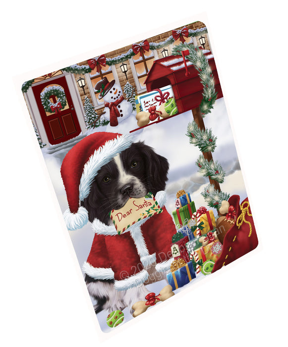 Christmas Dear Santa Mailbox Springer Spaniel Dog Cutting Board - For Kitchen - Scratch & Stain Resistant - Designed To Stay In Place - Easy To Clean By Hand - Perfect for Chopping Meats, Vegetables, CA82856