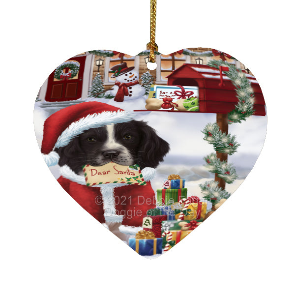 Christmas Dear Santa Mailbox Springer Spaniel Dog Heart Christmas Ornament HPORA59009