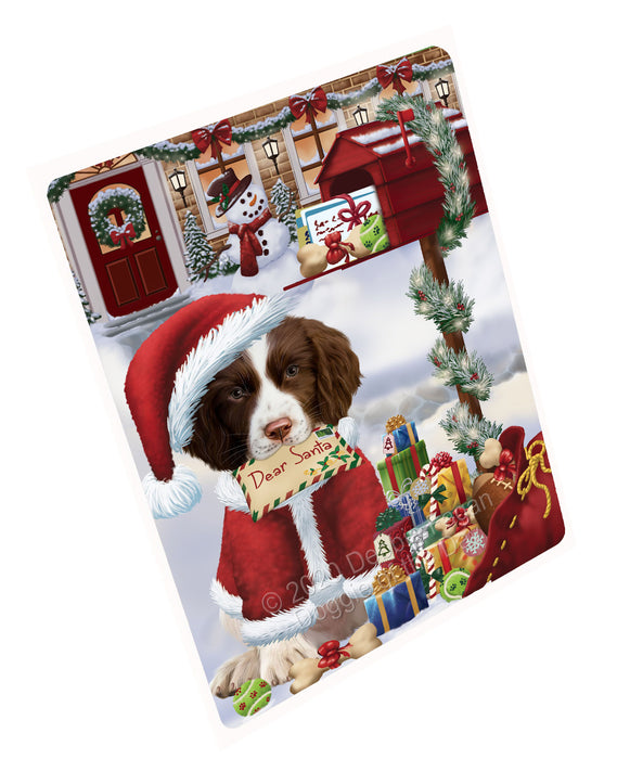 Christmas Dear Santa Mailbox Springer Spaniel Dog Cutting Board - For Kitchen - Scratch & Stain Resistant - Designed To Stay In Place - Easy To Clean By Hand - Perfect for Chopping Meats, Vegetables, CA82858
