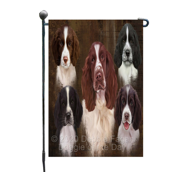 Rustic 5 Heads Springer Spaniel Dogs Garden Flags Outdoor Decor for Homes and Gardens Double Sided Garden Yard Spring Decorative Vertical Home Flags Garden Porch Lawn Flag for Decorations