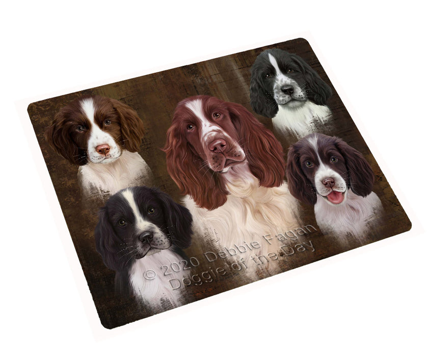 Rustic 5 Heads Springer Spaniel Dogs Cutting Board - For Kitchen - Scratch & Stain Resistant - Designed To Stay In Place - Easy To Clean By Hand - Perfect for Chopping Meats, Vegetables
