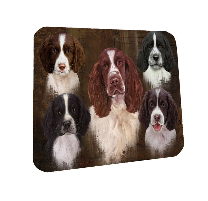 Rustic 5 Heads Springer Spaniel Dogs Coasters Set of 4 CSTA58258
