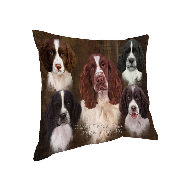 Rustic 5 Heads Springer Spaniel Dogs Pillow with Top Quality High-Resolution Images - Ultra Soft Pet Pillows for Sleeping - Reversible & Comfort - Ideal Gift for Dog Lover - Cushion for Sofa Couch Bed - 100% Polyester