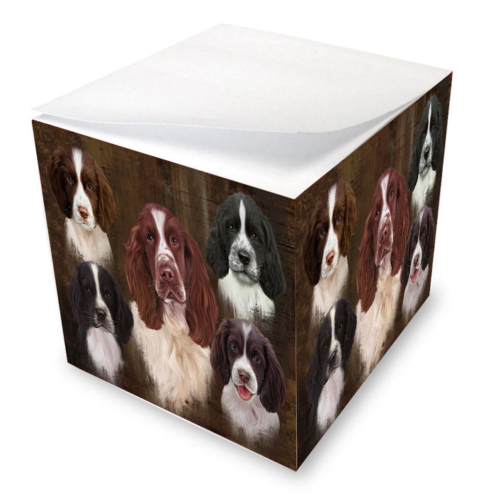 Rustic 5 Heads Springer Spaniel Dogs Note Cube NOC-DOTD-A57299