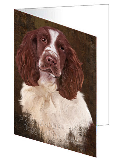 Rustic Springer Spaniel Dog Handmade Artwork Assorted Pets Greeting Cards and Note Cards with Envelopes for All Occasions and Holiday Seasons