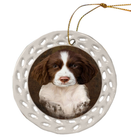 Rustic Springer Spaniel Dog Doily Ornament DPOR58640