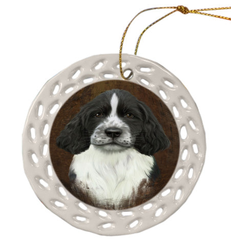 Rustic Springer Spaniel Dog Doily Ornament DPOR58641