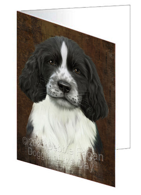 Rustic Springer Spaniel Dog Handmade Artwork Assorted Pets Greeting Cards and Note Cards with Envelopes for All Occasions and Holiday Seasons