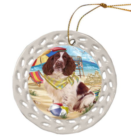 Pet Friendly Beach Springer Spaniel Dog Doily Ornament DPOR58578
