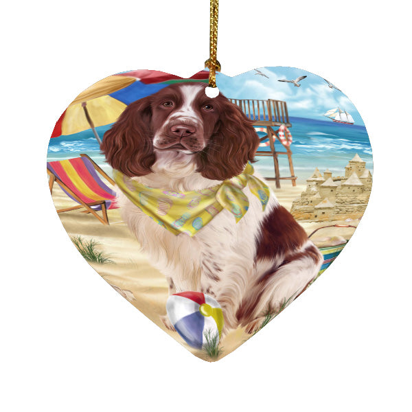 Pet Friendly Beach Springer Spaniel Dog  Heart Christmas Ornament HPORA58927