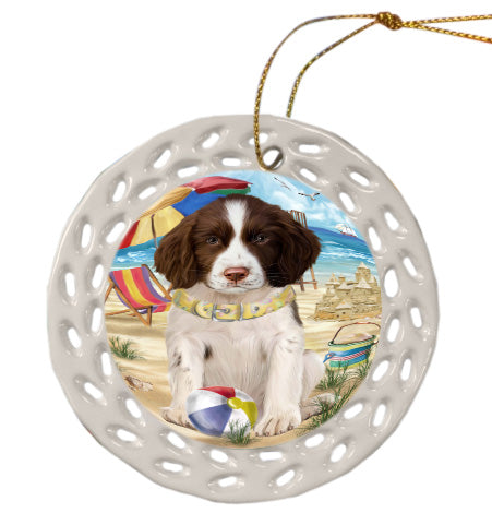 Pet Friendly Beach Springer Spaniel Dog Doily Ornament DPOR58579