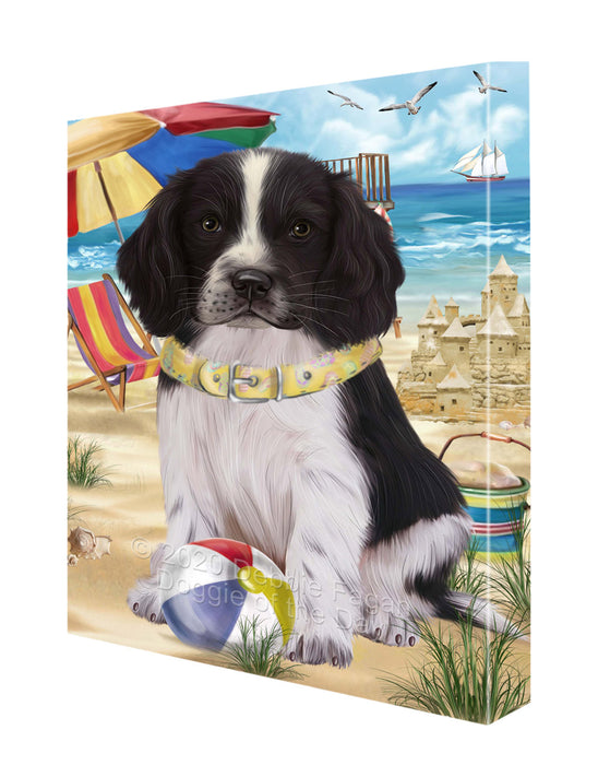 Pet Friendly Beach Springer Spaniel Dog Canvas Wall Art - Premium Quality Ready to Hang Room Decor Wall Art Canvas - Unique Animal Printed Digital Painting for Decoration CVS174