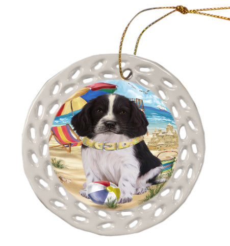 Pet Friendly Beach Springer Spaniel Dog Doily Ornament DPOR58580