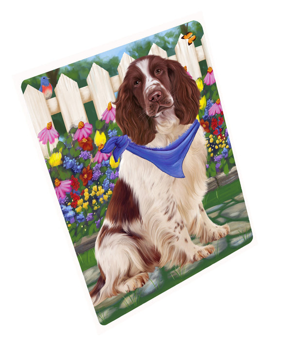 Spring Floral Springer Spaniel Dog Cutting Board - For Kitchen - Scratch & Stain Resistant - Designed To Stay In Place - Easy To Clean By Hand - Perfect for Chopping Meats, Vegetables, CA83540