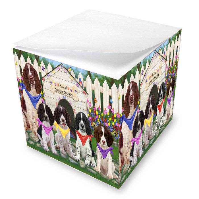 Spring Dog House Springer Spaniel Dogs Note Cube NOC-DOTD-A57567