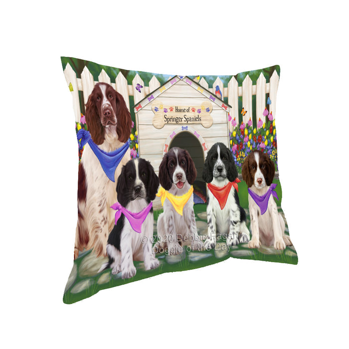 Spring Dog House Springer Spaniel Dogs Pillow with Top Quality High-Resolution Images - Ultra Soft Pet Pillows for Sleeping - Reversible & Comfort - Ideal Gift for Dog Lover - Cushion for Sofa Couch Bed - 100% Polyester