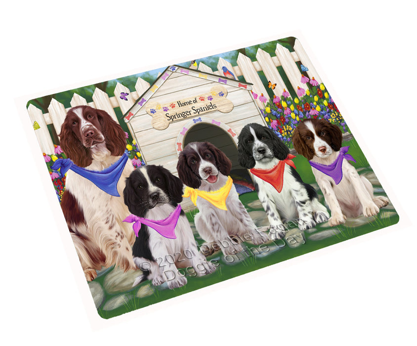 Spring Dog House Springer Spaniel Dogs Cutting Board - For Kitchen - Scratch & Stain Resistant - Designed To Stay In Place - Easy To Clean By Hand - Perfect for Chopping Meats, Vegetables