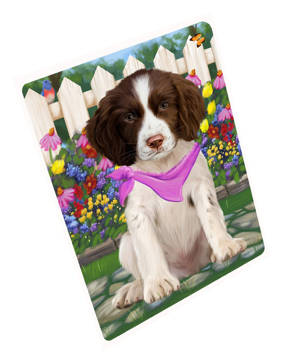 Spring Floral Springer Spaniel Dog Cutting Board - For Kitchen - Scratch & Stain Resistant - Designed To Stay In Place - Easy To Clean By Hand - Perfect for Chopping Meats, Vegetables, CA83542