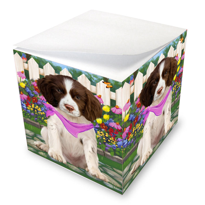 Spring Floral Springer Spaniel Dog Note Cube NOC-DOTD-A57591