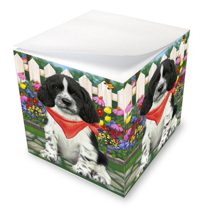 Spring Floral Springer Spaniel Dog Note Cube NOC-DOTD-A57592