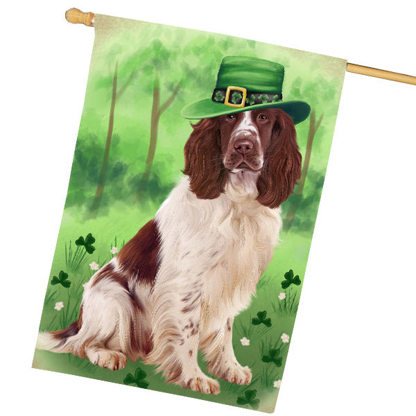 St. Patrick's Day Skye Terrier Dog House Flag Outdoor Decorative Double Sided Pet Portrait Weather Resistant Premium Quality Animal Printed Home Decorative Flags 100% Polyester FLG69736