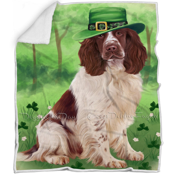 St. Patricks Day Irish Portrait Springer Spaniel Dogs Blanket BLNKT142362
