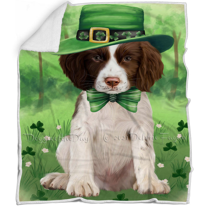St. Patricks Day Irish Portrait Springer Spaniel Dogs Blanket BLNKT142365