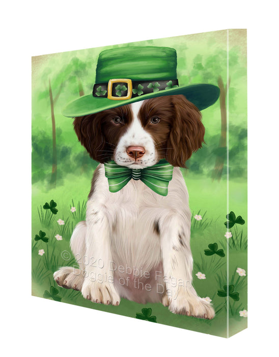 St. Patrick's Day Springer Spaniel Dog Canvas Wall Art - Premium Quality Ready to Hang Room Decor Wall Art Canvas - Unique Animal Printed Digital Painting for Decoration CVS740