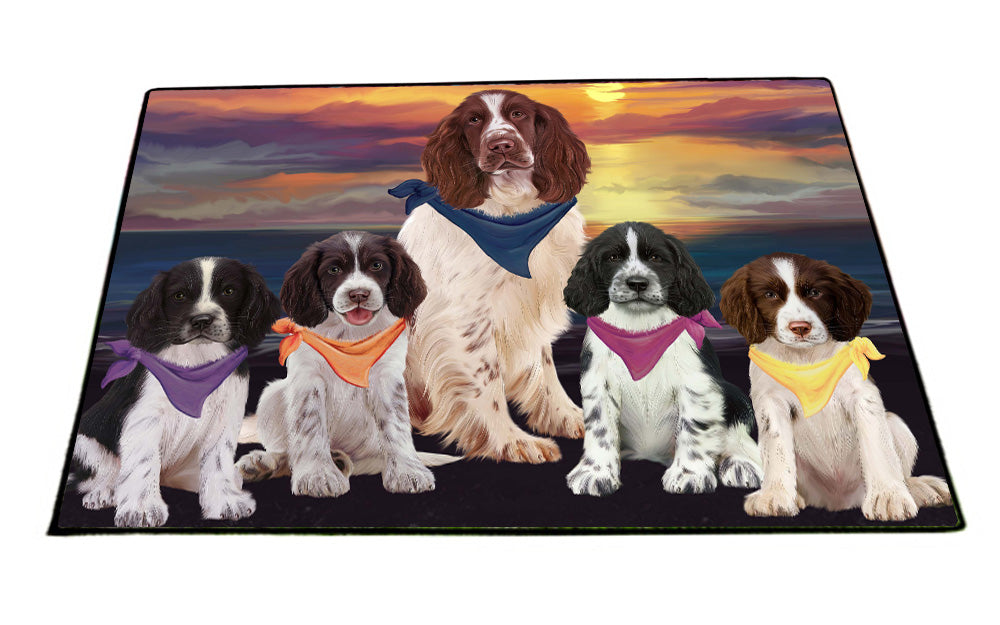 Family Sunset Portrait Skye Terrier Dogs Floormat FLMS55873