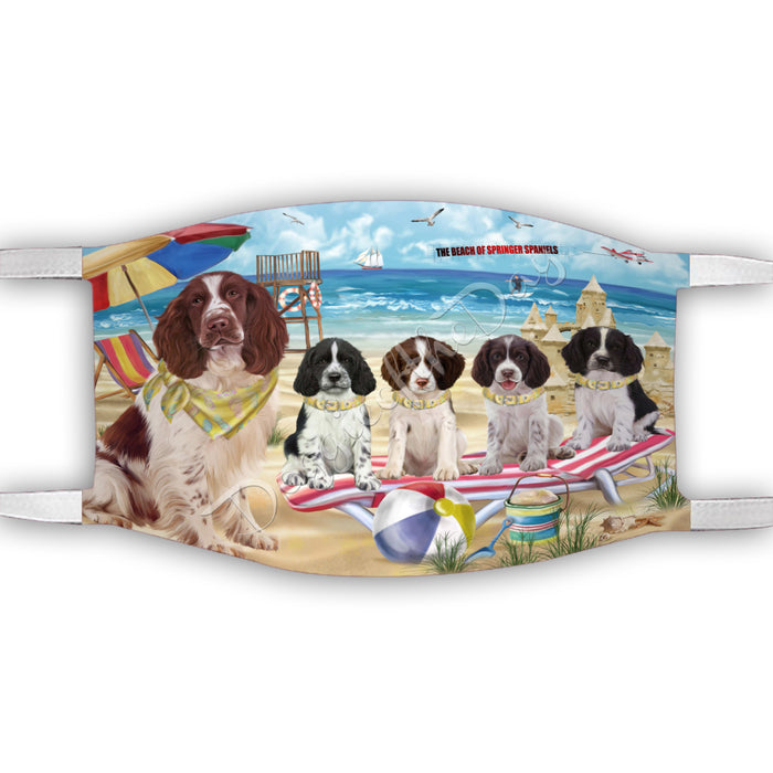 Pet Friendly Beach Springer Spaniel Dogs Face Mask FM49145