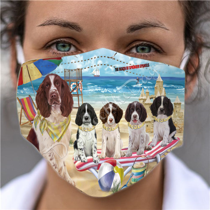 Pet Friendly Beach Springer Spaniel Dogs Face Mask FM49145