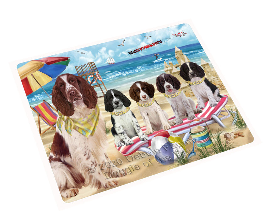 Pet Friendly Beach Springer Spaniel Dogs Cutting Board - For Kitchen - Scratch & Stain Resistant - Designed To Stay In Place - Easy To Clean By Hand - Perfect for Chopping Meats, Vegetables