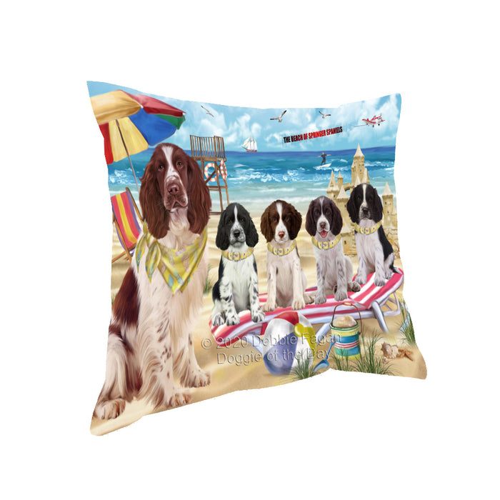 Pet Friendly Beach Springer Spaniel Dogs Pillow with Top Quality High-Resolution Images - Ultra Soft Pet Pillows for Sleeping - Reversible & Comfort - Ideal Gift for Dog Lover - Cushion for Sofa Couch Bed - 100% Polyester