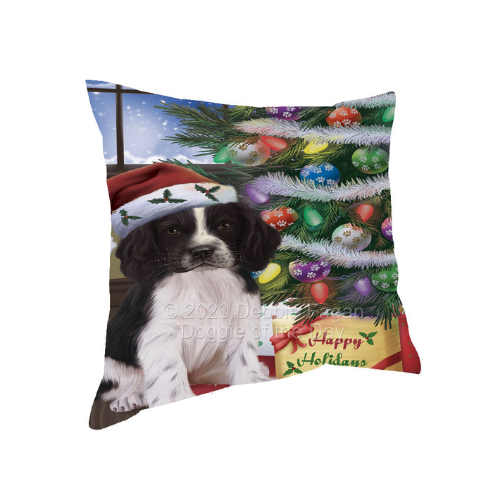 Christmas Tree and Presents Springer Spaniel Dog Pillow with Top Quality High-Resolution Images - Ultra Soft Pet Pillows for Sleeping - Reversible & Comfort - Ideal Gift for Dog Lover - Cushion for Sofa Couch Bed - 100% Polyester, PILA92410