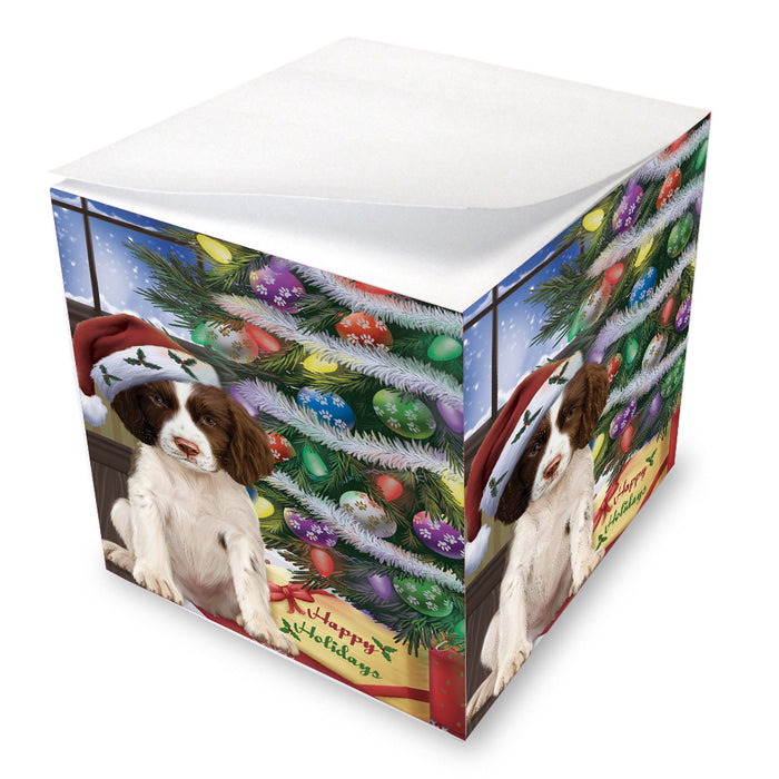 Christmas Tree and Presents Springer Spaniel Dog Note Cube NOC-DOTD-A57367
