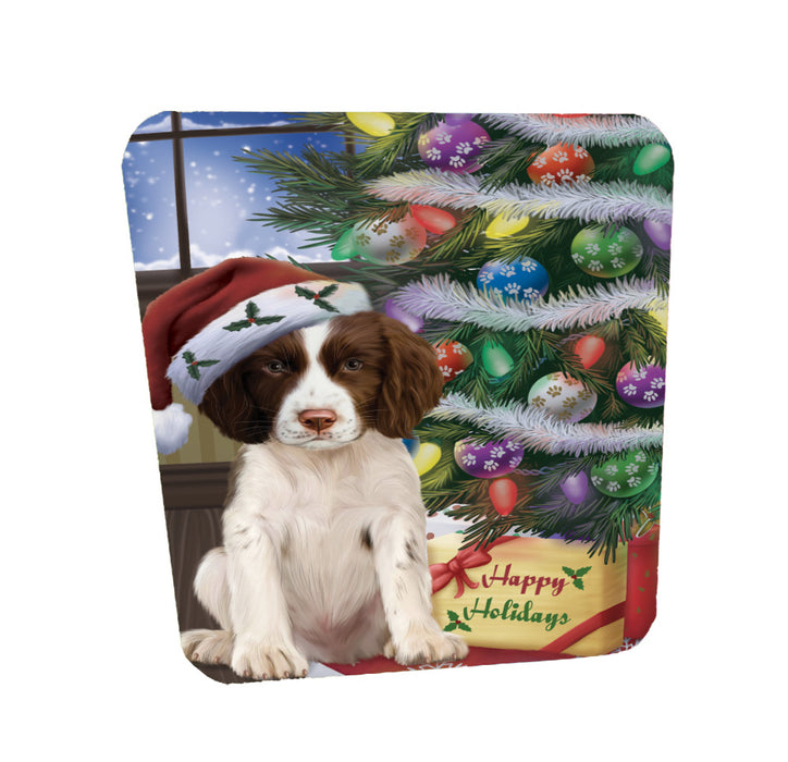 Christmas Tree and Presents Springer Spaniel Dog Coasters Set of 4 CSTA58326