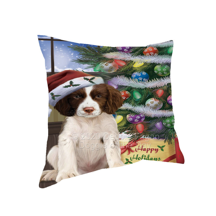 Christmas Tree and Presents Springer Spaniel Dog Pillow with Top Quality High-Resolution Images - Ultra Soft Pet Pillows for Sleeping - Reversible & Comfort - Ideal Gift for Dog Lover - Cushion for Sofa Couch Bed - 100% Polyester, PILA92413