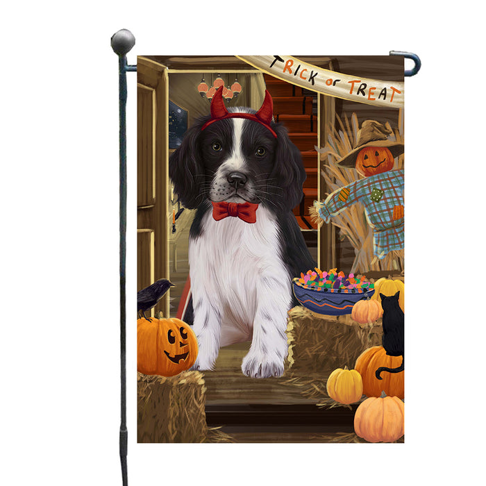 Enter at Your Own Risk Halloween Trick or Treat Springer Spaniel Dogs Garden Flags Outdoor Decor for Homes and Gardens Double Sided Garden Yard Spring Decorative Vertical Home Flags Garden Porch Lawn Flag for Decorations GFLG67919