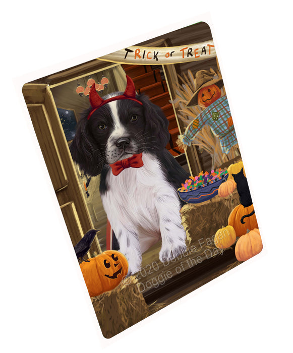 Enter at Your Own Risk Halloween Trick or Treat Springer Spaniel Dogs Cutting Board - For Kitchen - Scratch & Stain Resistant - Designed To Stay In Place - Easy To Clean By Hand - Perfect for Chopping Meats, Vegetables, CA82808
