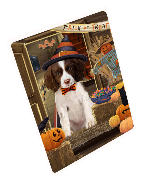 Enter at Your Own Risk Halloween Trick or Treat Springer Spaniel Dogs Cutting Board - For Kitchen - Scratch & Stain Resistant - Designed To Stay In Place - Easy To Clean By Hand - Perfect for Chopping Meats, Vegetables, CA82810