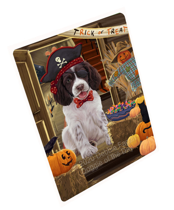 Enter at Your Own Risk Halloween Trick or Treat Springer Spaniel Dogs Cutting Board - For Kitchen - Scratch & Stain Resistant - Designed To Stay In Place - Easy To Clean By Hand - Perfect for Chopping Meats, Vegetables, CA82812