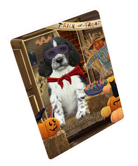 Enter at Your Own Risk Halloween Trick or Treat Springer Spaniel Dogs Cutting Board - For Kitchen - Scratch & Stain Resistant - Designed To Stay In Place - Easy To Clean By Hand - Perfect for Chopping Meats, Vegetables, CA82814