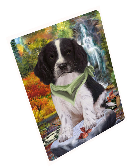 Scenic Waterfall Springer Spaniel Dog Cutting Board - For Kitchen - Scratch & Stain Resistant - Designed To Stay In Place - Easy To Clean By Hand - Perfect for Chopping Meats, Vegetables, CA83208