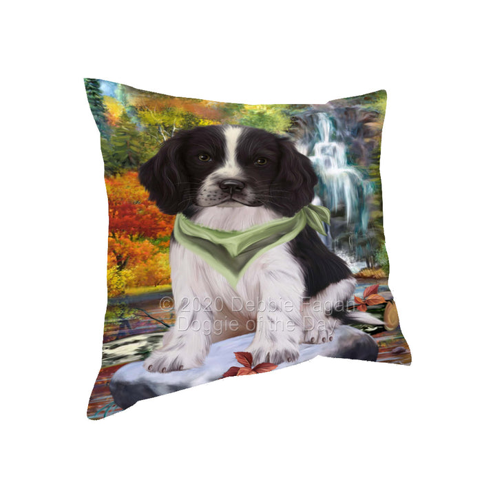 Scenic Waterfall Springer Spaniel Dog Pillow with Top Quality High-Resolution Images - Ultra Soft Pet Pillows for Sleeping - Reversible & Comfort - Ideal Gift for Dog Lover - Cushion for Sofa Couch Bed - 100% Polyester, PILA92707